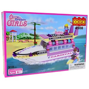 Jogo de Montar Cogo Meninas Barco 4508 (318 peças)