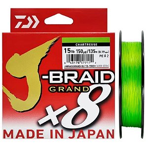 Linha Multifilamento Daiwa J-Braid Grand X8 0.19mm 15lb 135m