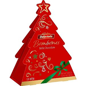 Bombons de Chocolate ao Leite Delaviuda Árvore de Natal - 160g