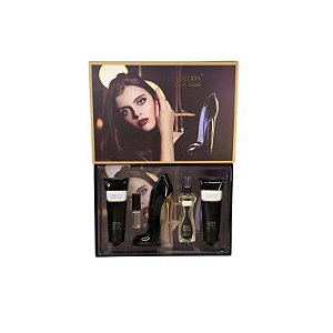 Kit Perfume Carlotta Glitter Dourado 5 Peças