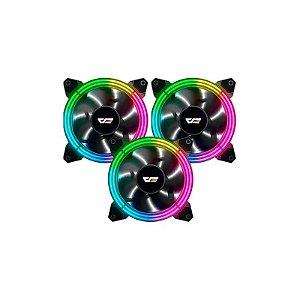 Kit Cooler Fan Aigo Darkflash DR12 3 Em 1 RGB com Controladora