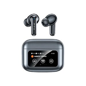 Fone de Ouvido FTX E56L-GY Bluetooth/Mic/Anc/Touch/IPX6 com Tela LED - Cinza