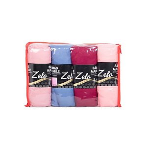 Jogo de Lençol Zelo Ajustável 4 Peças Solteiro 102X196X30CM
