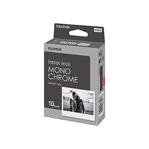 Pacote de 10 Filmes Fuji Instax para Instax Wide Mono Chrome