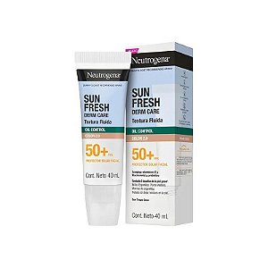Protetor Solar Neutrogena Sun Fresh Derm Care Oil Control FPS 50+ Cor 2.0 - 40ML