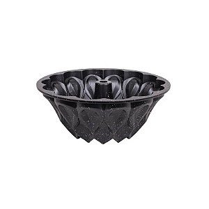 Forma Redonda Antiaderente Crown Bundt para Bolo, 24X10CM, Preta