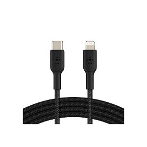 Cabo Belkin Boostcharge 1.0M USB-C/ Lightning trançado Preto - CAA004BT1MBK