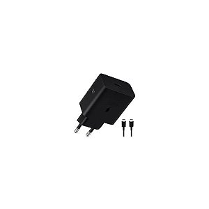 Carregador de Tomada Samsung EP-T2510XBEGEU USB-C / 25W - Preto + Cabo USB-C 1M