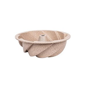 Forma Redonda Antiaderente Espiral Tipo Bundt, 24X8,5CM, Bege