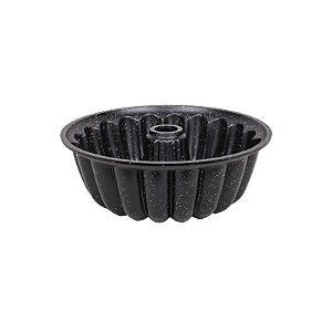 Forma Redonda Antiaderente para Bolo Bundt, 24x9cm, Preta
