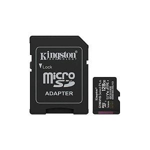 Cartão de Memória Micro SD Kingston 128GB SDXC/SDCS3 Canvas 150MB/s