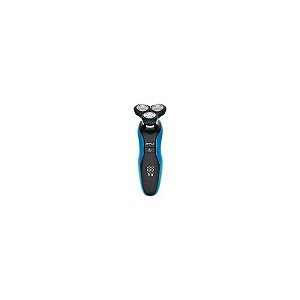 Barbeador FTX ESH-300 Recarregável - Preto / Azul (Kit 12 Em 1)