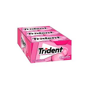 Chiclete Trident Americano Bubblegum Sem Açúcar Caixa 12X30G