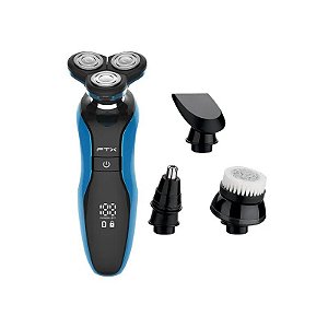 Barbeador Elétrico FTX ESH-300 - 5W - Recarregável - Preto e Azul