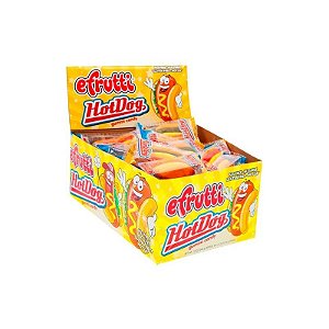 Caixa de Balas de Gelatina Efrutti Hot Dog Gummi 60X9G