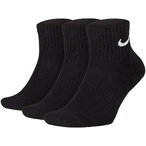 Meias Nike Sock Cushioned Cano Tornozelo SX7667-010 (3 Pares)