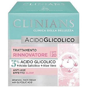 Creme Facial Clinians Ácido Glicólico 3% FPS 20 - 50mL