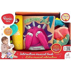 Livro Interativo Musical de Dinossauros Benic Baby - BB185-B