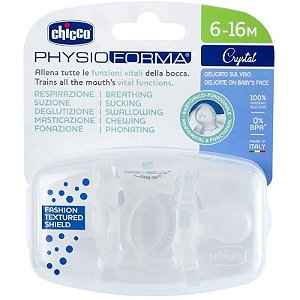 Chupeta de Silicone Chicco Physio Forma Crystal 6-16M - 73083-31 (2 Unidades)