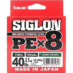 Linha Multifilamento Siglon PEx8 40lb 18.5kg 0.270mm 150m