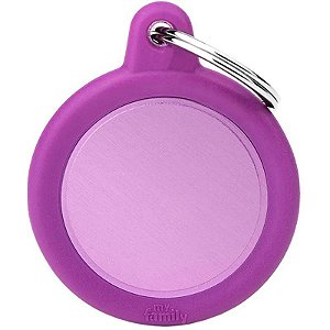 Placa de identificação MyFamily Círculo Grande HTA04PURPLE - Lilás