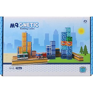 Jogo de Cubos Magnéticos de Construção Chuang Huang - CH1433 (74 peças)