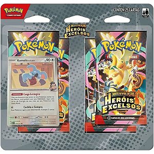 Pacote de Cartas Pokémon Megaevolução Exaltação Heroica Komala - 10-10312-108 (25 cartas)