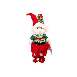 Boneco de Elfo Retrátil 50 a 60 CM Vermelho