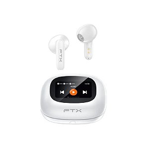Fone de Ouvido FTX E97L-WH Bluetooth/Mic/Aual/Toque/IPX6 com Tela de LED - Branco