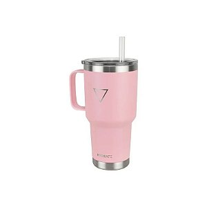 Copo Térmico Hydrate - 887 ML - com Canudo - Rosa Pastel