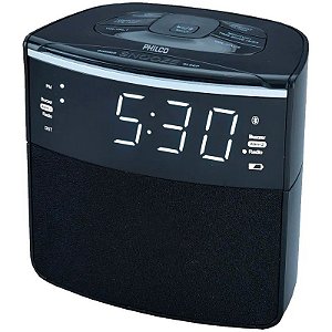 Rádio Relógio Philco 1.2" Rádio Despertador Duplo PAR3120BT FM Bivolt - Preto
