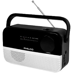 Rádio Portátil Philco PRR1010BT-SL Bluetooth AM/FM - Preto/Cinza