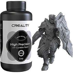 Resina Curaável para Impressora 3D Creality Alta Precisão 1000g - Cinza