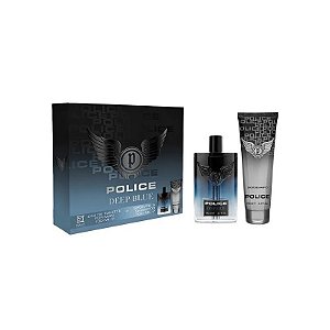 Kit Perfume Police Deep Blue Edt 100ML + Gel de Banho 100ML - Masculino 2 Peças