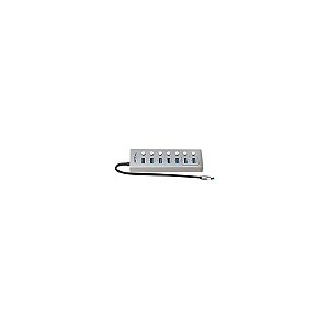Hub USB 3.0 FTX CT-HUBU7-Ag 7 Portas / 7 USB 3.0 / USB-C Fêmea - Cinza