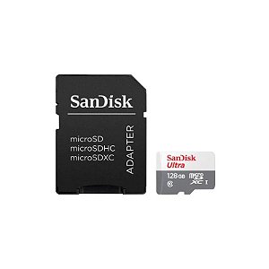 Cartão de Memória Micro SD Sandisk Ultra 2X1 Classe 10 128GB 100MB/s - (SDSQUNR-128-GN3MA)