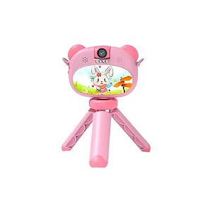 Câmera Digital Satellite A-D1006 - com Tripé - Tela 2" - Recarregável - Rosa