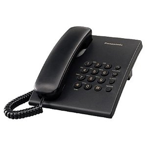 Telefone Fixo Panasonic Com Fio KX-TS500 - Preto