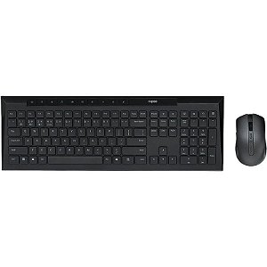 Teclado e Mouse Sem Fio Rapoo 8210M - Preto