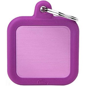 Placa de Identificação MyFamily Hushtag Quadrada HTA03PURPLE - Lilás