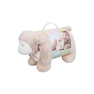 Manta com Almofada de Ovelha para Bebê 90X75CM 2 Peças Creme