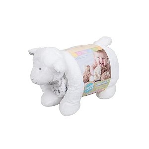 Manta com Almofada de Ovelha para Bebê 90X75CM 2 Peças Branco
