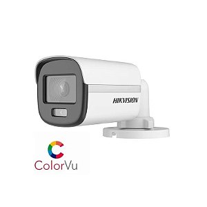 Mini câmera bullet Hikvision DS-2CE10DF0T-PF 2MP 2.8MM Colorida