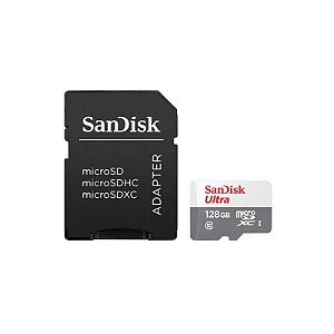 Cartão de Memória Microsd Sandisk Ultra 128GB 100MB/s (SDSQUNR-128G-GN3MA)