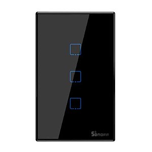 Interruptor Smart de Parede Sonoff TX T3US3C Preto