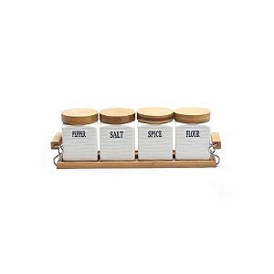 Potes de Cerâmica com 4 Peças 9X7 CM