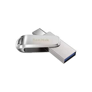 Pendrive Sandisk Ultra Dual Drive 128GB USB-C/USB 3.0 - SDDDC4-128G-G46 - Prata