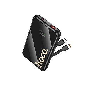 Carregador Portátil Hoco Q37 20W 10000MAH + Cabo Lightning/USB-C - Preto