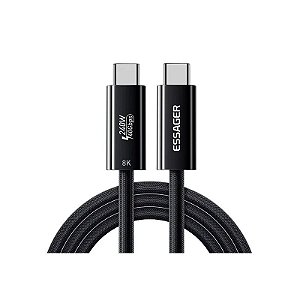 Cabo Essager EXCTT4-PLA01-P USB-C para USB-C 240W 1,8 Metros - Preto