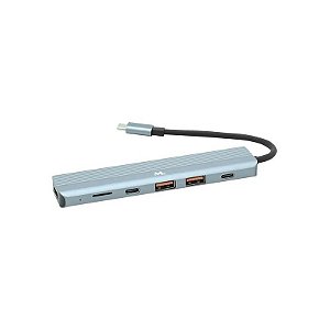 Hub Mtek DS-61TC Tipo C 6 em 1 2 Portas USB 3.2 4K